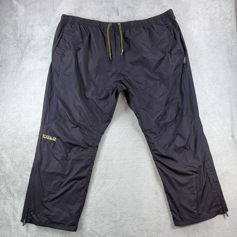 Polo Sport Track Pants Black XXL Drawstring Zippered Leg Activewear